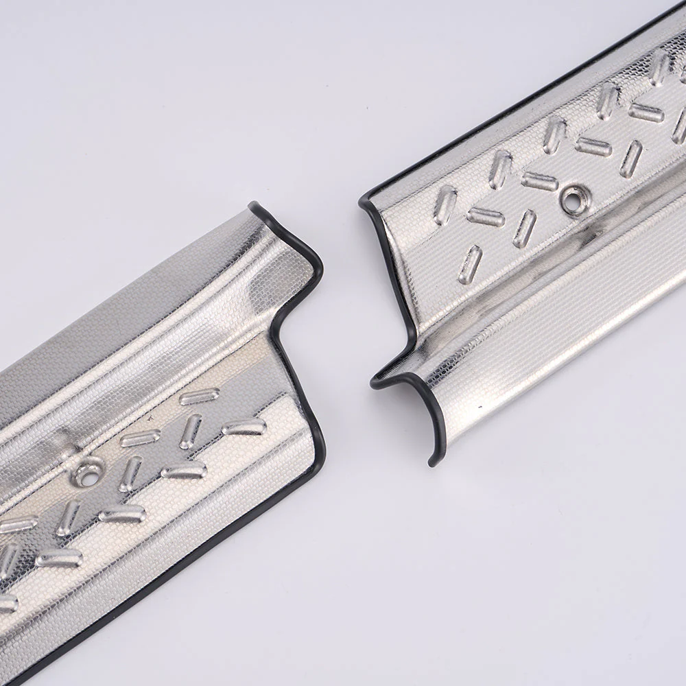Silver Stainless Steel Door Step/Sill Trims Suitable for 70 Series Landcruiser Dual Cab and 76 - Image 2