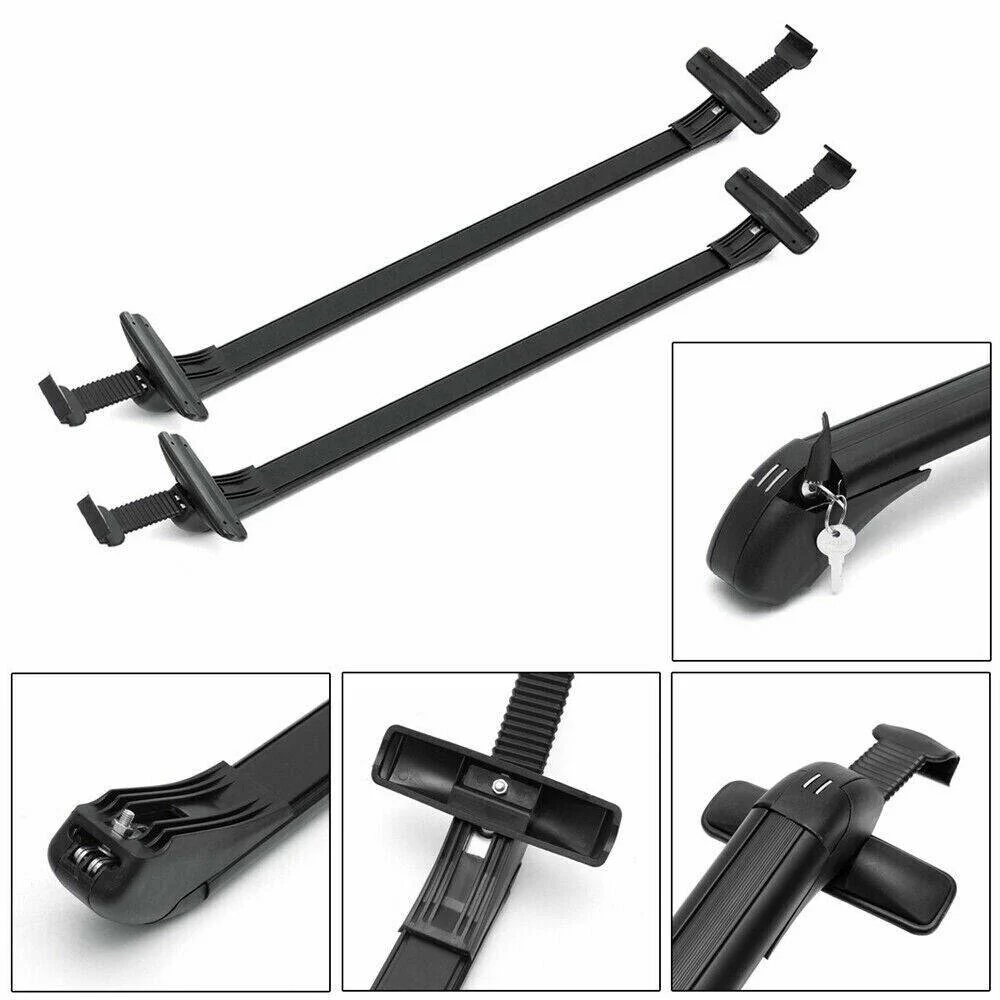 Universal Car Top Roof Racks Holder Carrier Pair Cross Bar Aluminium Alloy Lock (Online Only) - Image 5