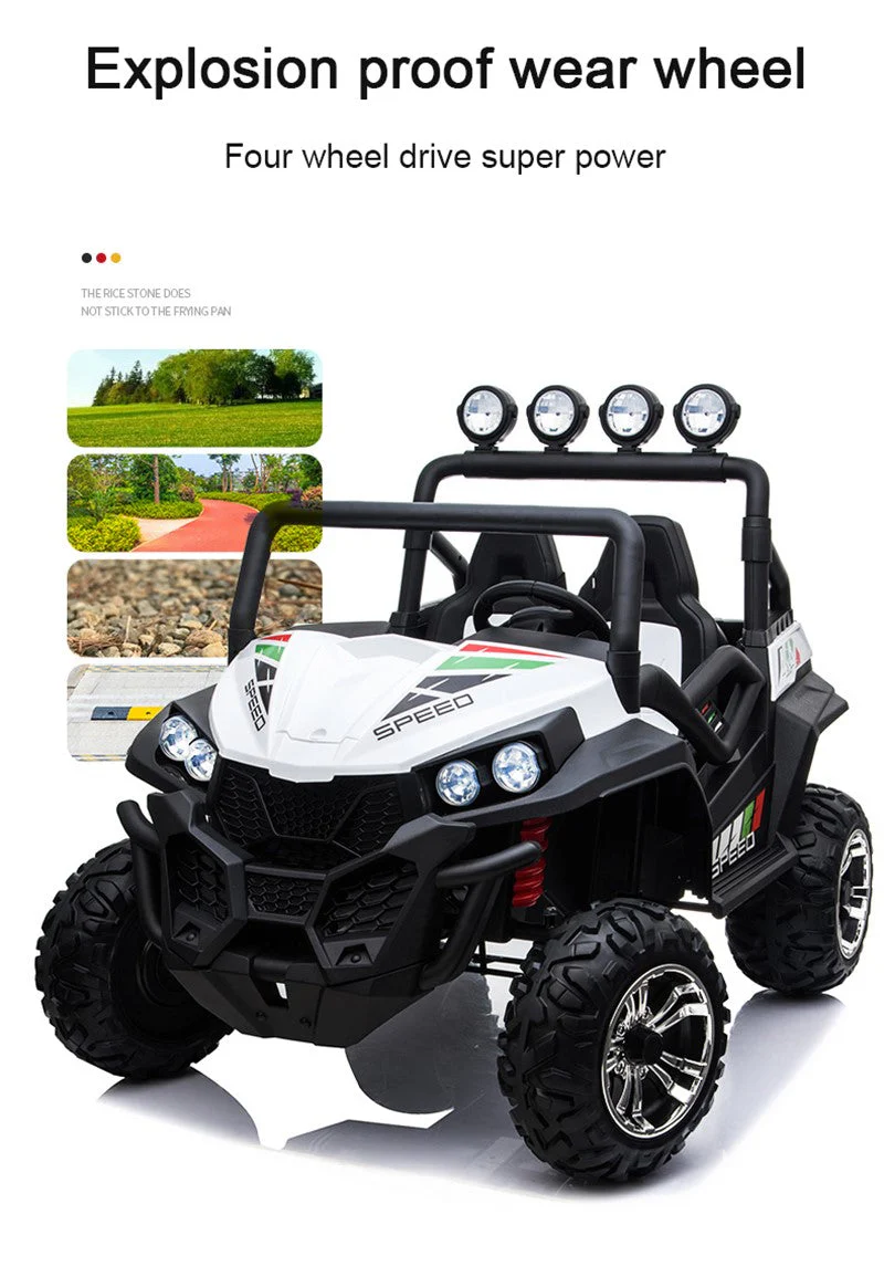 24V White 4WD Ride-On Car - Image 4