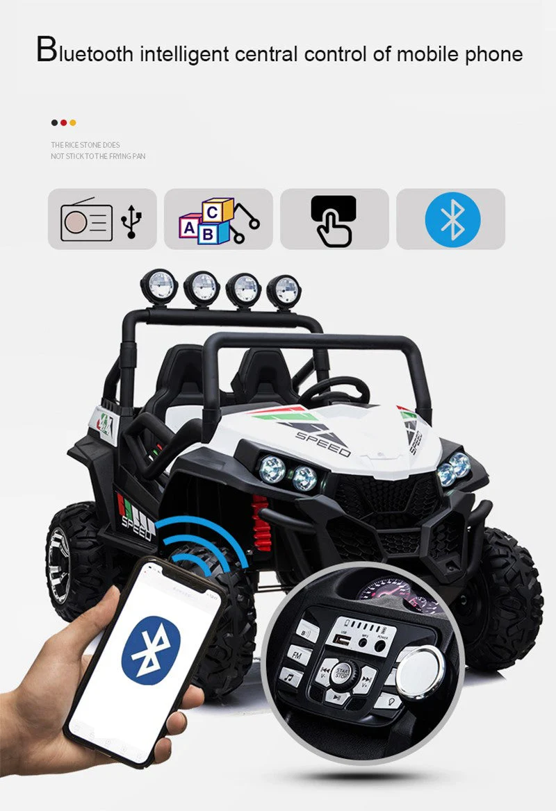 12V White 4WD Ride-On Car - Image 3